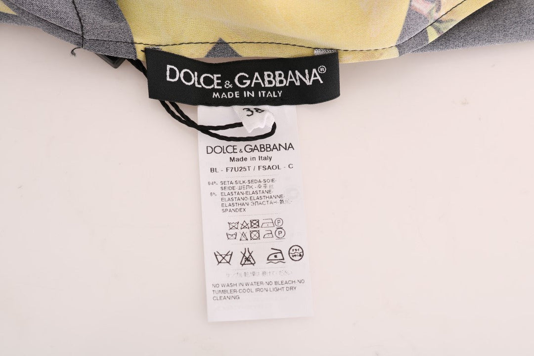 Dolce &amp; Gabbana - Multicolor Lemon Silk Stretch T-Shirt