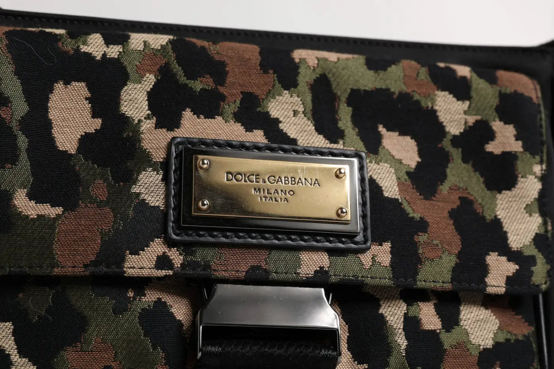 Dolce &amp; Gabbana Multicolor Leopard Jacquard Crossbody Bag