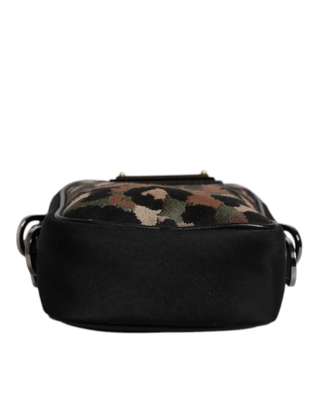 Dolce &amp; Gabbana Multicolor Leopard Jacquard Logo Plaque Neck Strap Bag