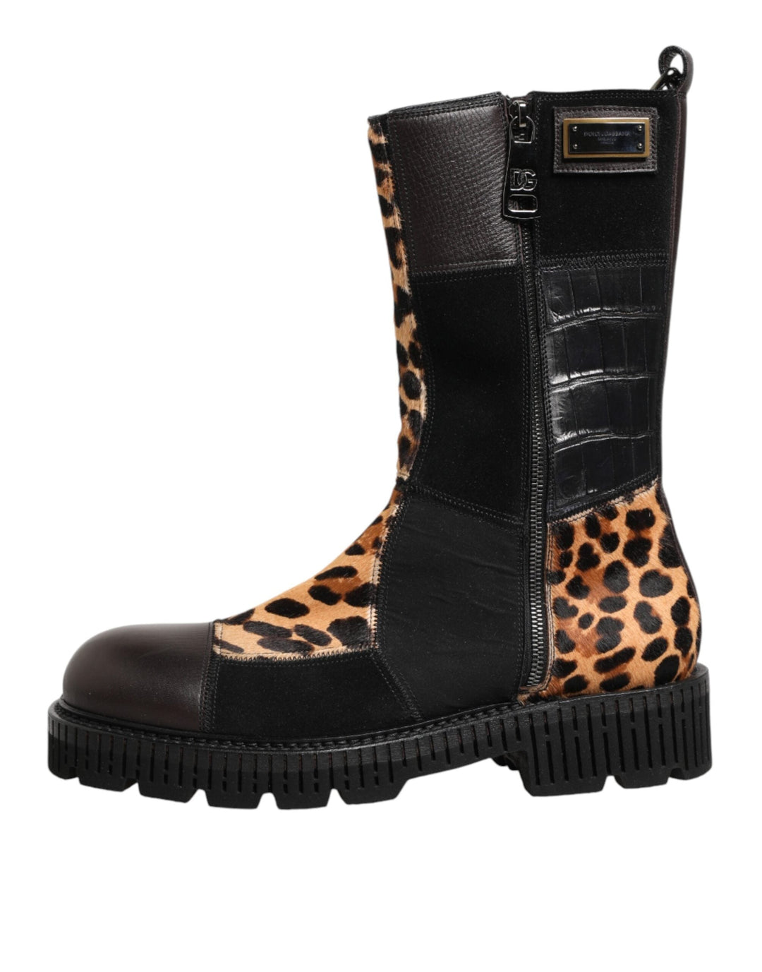 Dolce &amp; Gabbana Multicolor Leopard Mid Calf Boots Shoes