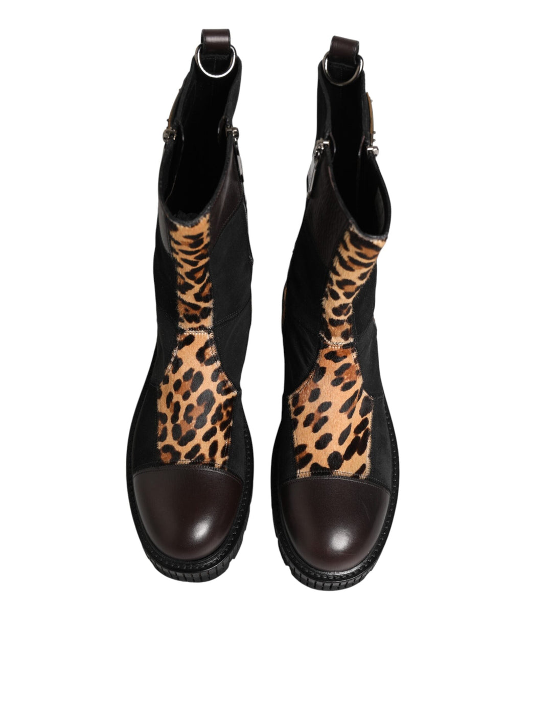 Dolce &amp; Gabbana Multicolor Leopard Mid Calf Boots Shoes