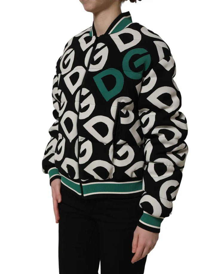 Dolce &amp; Gabbana Multicolor Logo Full Zip Bomber Jacket