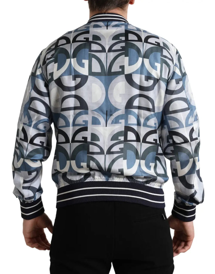 Dolce &amp; Gabbana Multicolor Logo Print Bomber Blouson Jacket