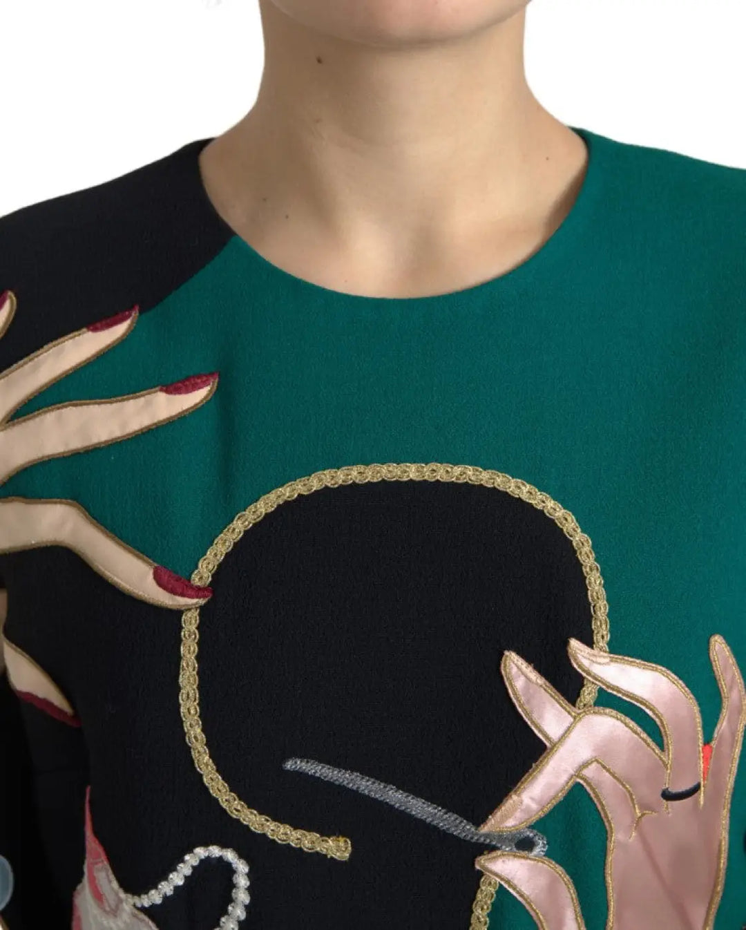 Dolce &amp; Gabbana Multicolor Long Sleeves A-line Maxi Dress