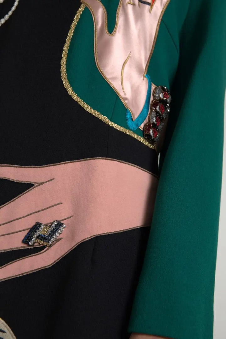Dolce &amp; Gabbana Multicolor Long Sleeves A-line Maxi Dress