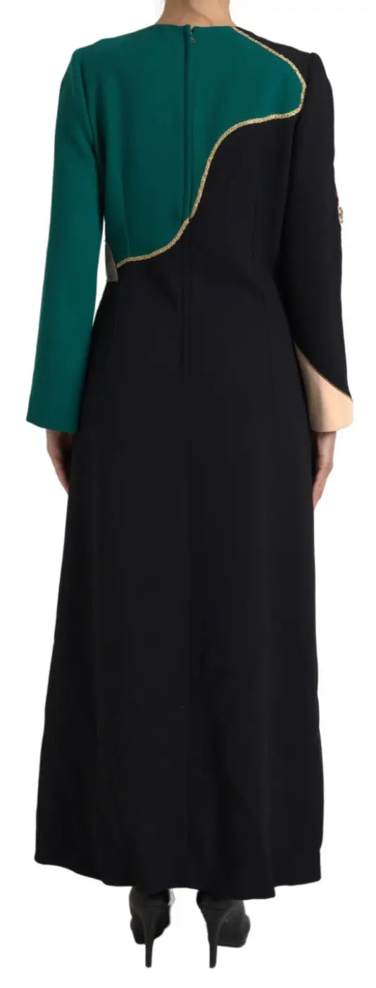 Dolce &amp; Gabbana Multicolor Long Sleeves A-line Maxi Dress