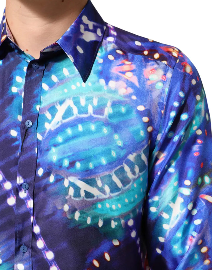 Dolce &amp; Gabbana Multicolor Luminarie MARTINI Slim Men Shirt