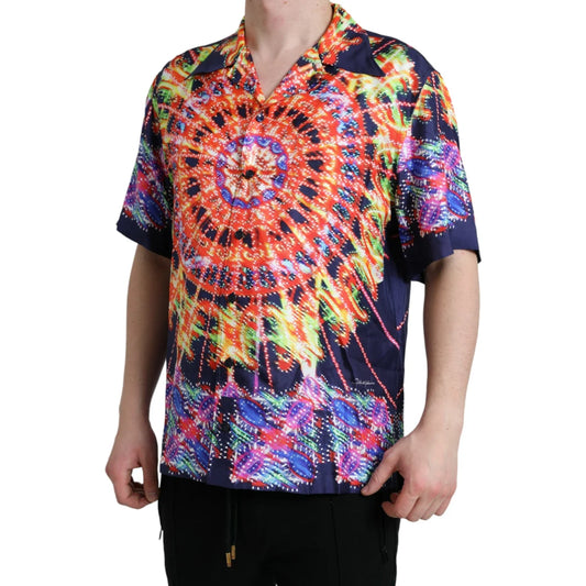 Dolce & Gabbana Multicolor Luminarie Silk Casual Shirt