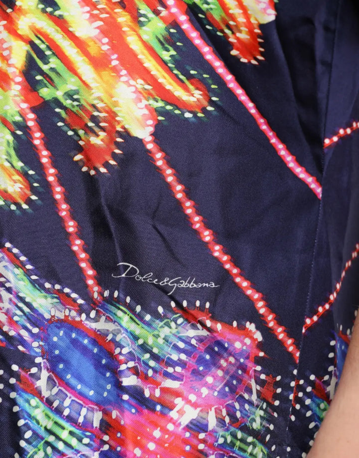 Dolce &amp; Gabbana Multicolor Luminarie Silk Casual Shirt