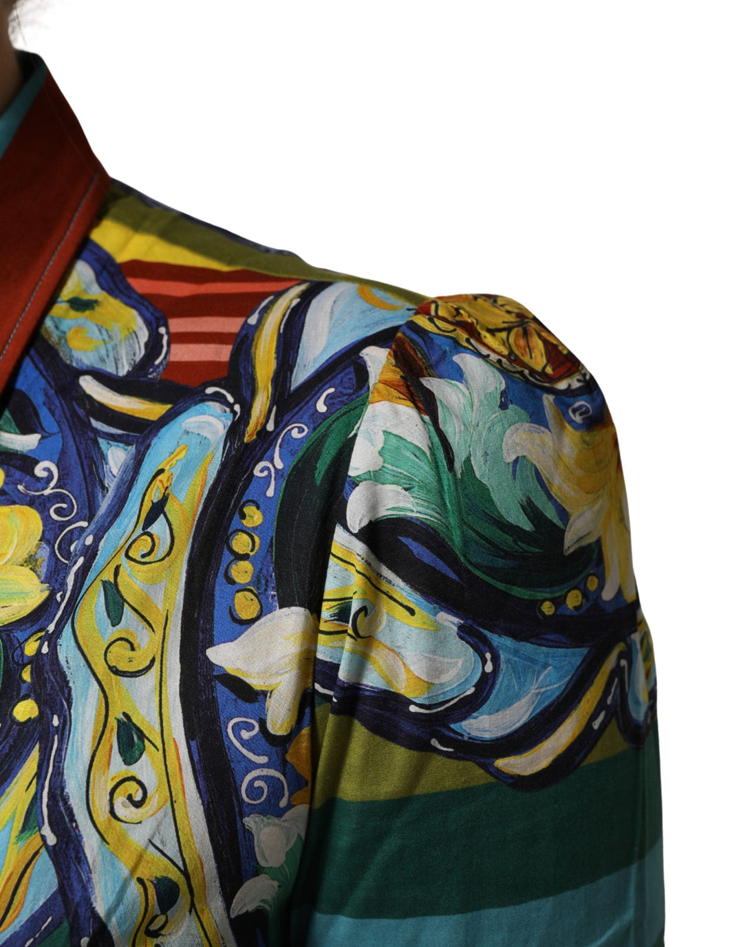 Dolce &amp; Gabbana Blouses - Women’s Multicolor Majolica Print Cotton Blouse Top