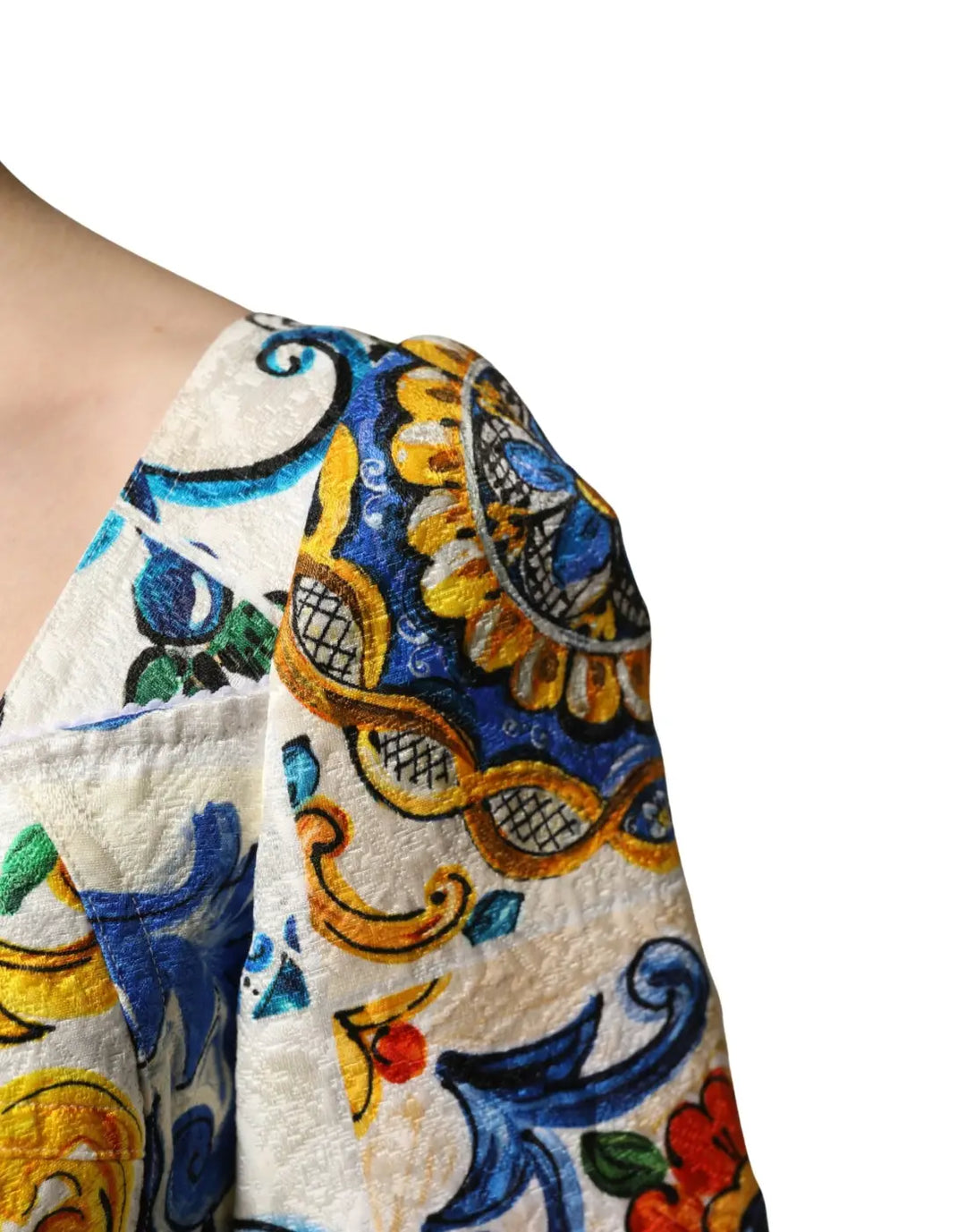 Dolce &amp; Gabbana Multicolor Majolica Print Cotton Mini Dress