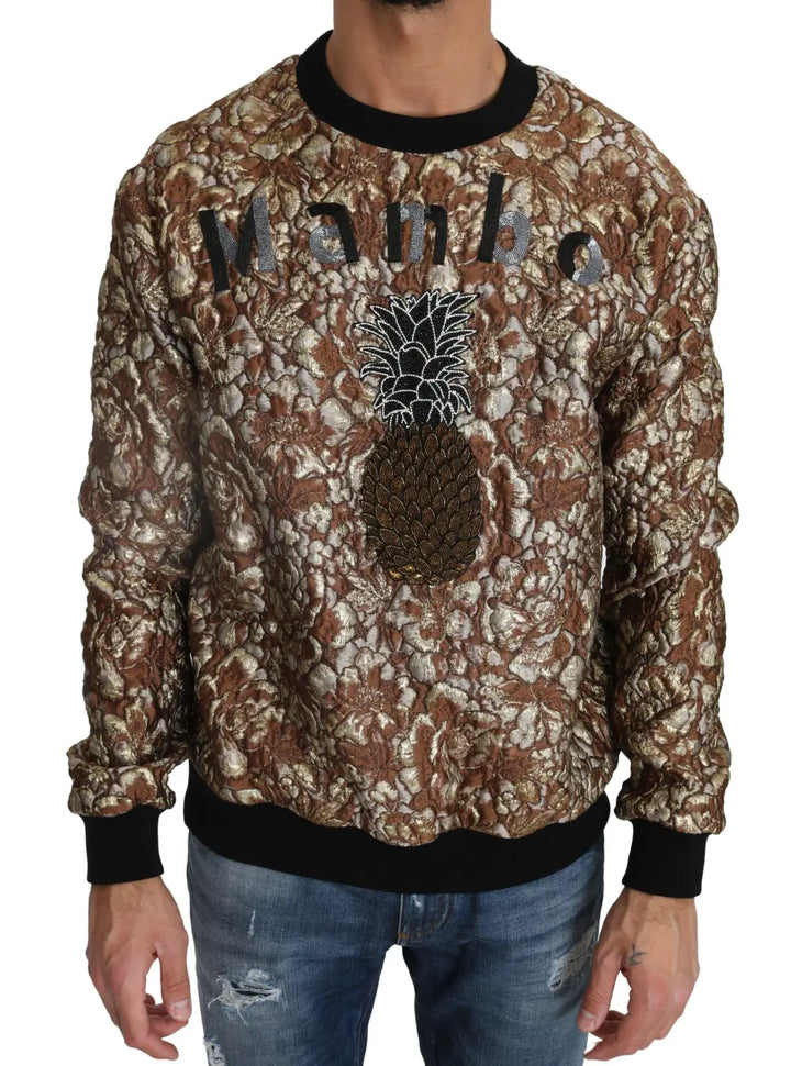Dolce &amp; Gabbana Multicolor MAMBO Jacquard Pineapple Pullover Sweater