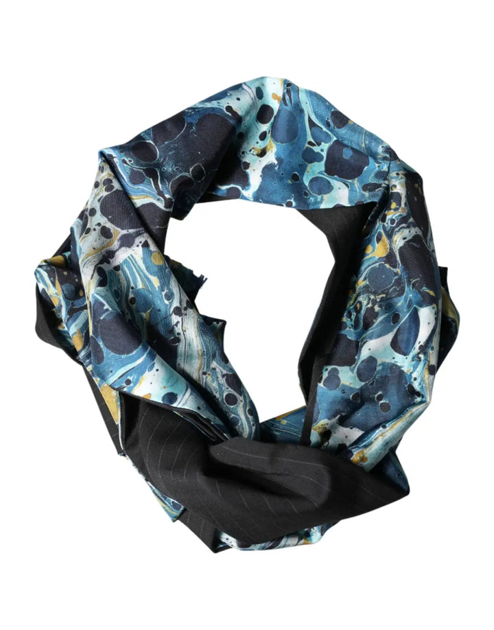 Dolce &amp; Gabbana Multicolor Marble Neck Wrap Foulard Scarf