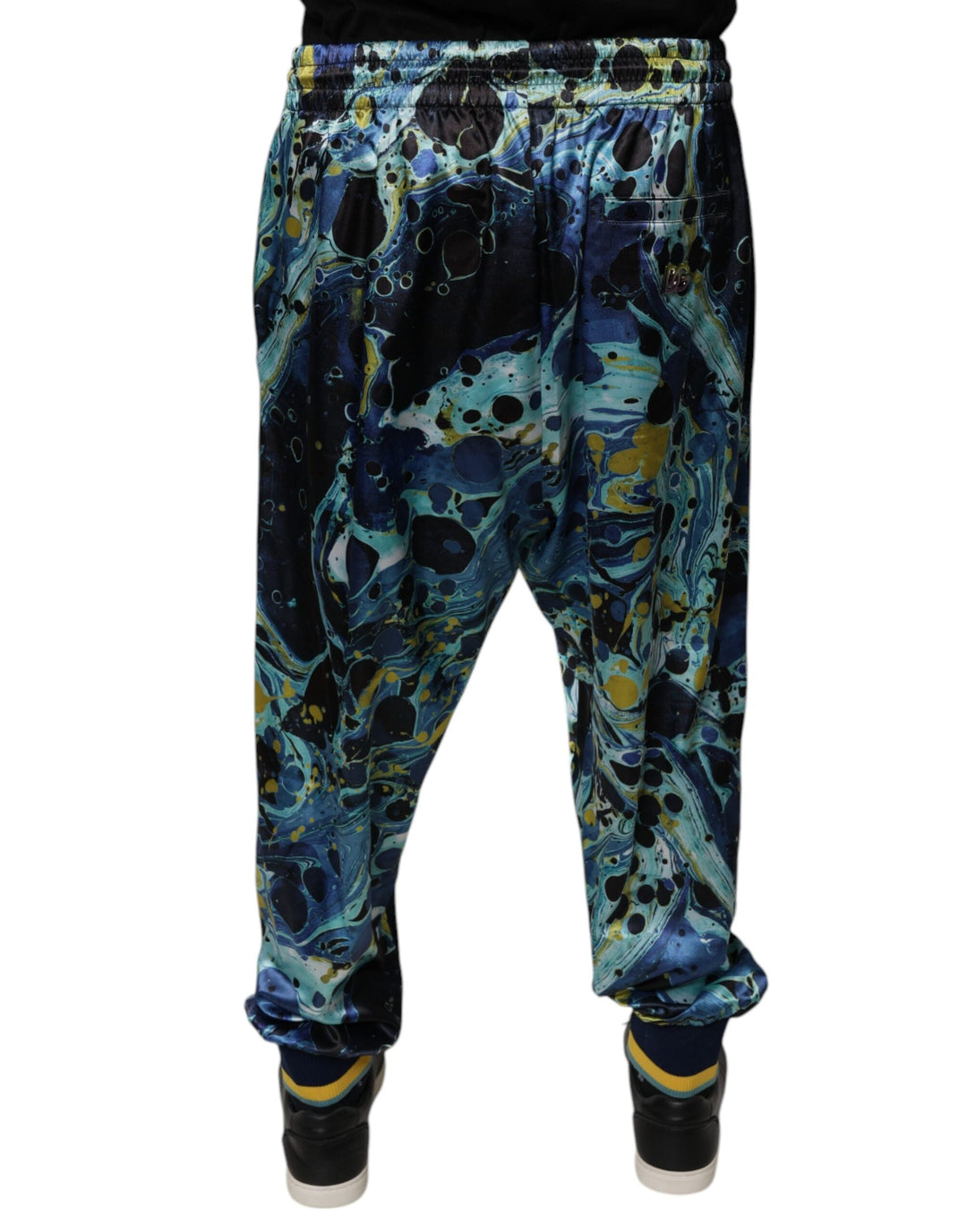 Dolce &amp; Gabbana Multicolor Marble Print Jogger Men Sweatpants Pants