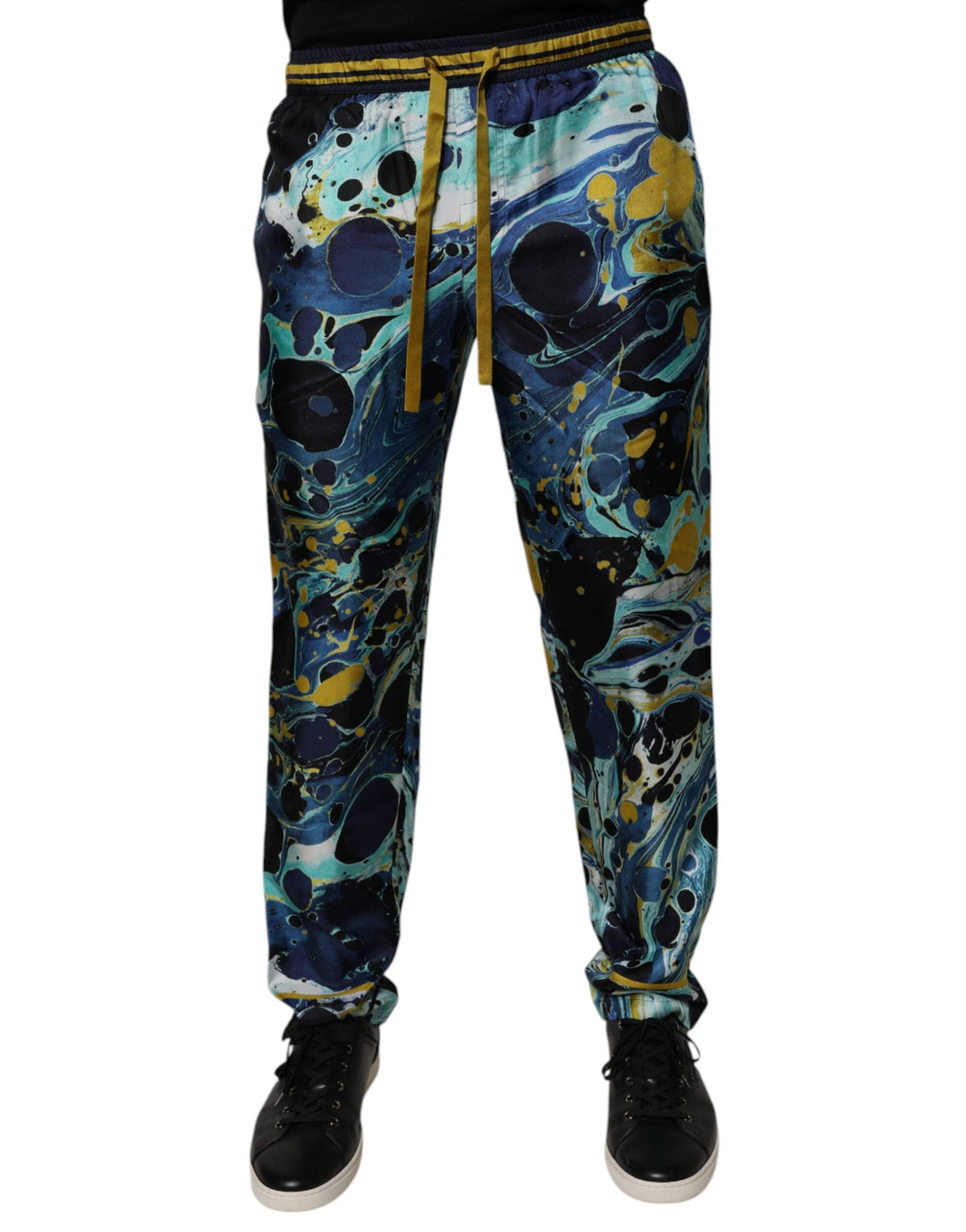 Dolce &amp; Gabbana Multicolor Marble Print Jogger Sweatpants Pants