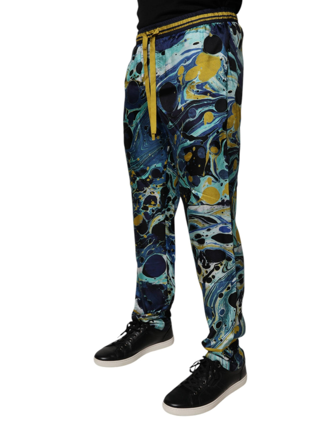 Dolce &amp; Gabbana Multicolor Marble Print Jogger Sweatpants Pants