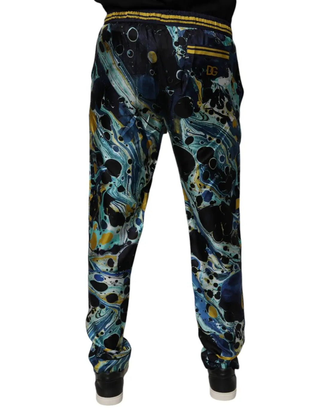 Dolce &amp; Gabbana Multicolor Marble Print Jogger Sweatpants Pants