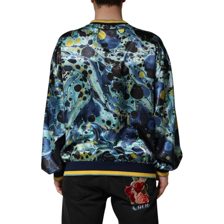 Dolce &amp; Gabbana Multicolor Marble Print Pullover Sweater