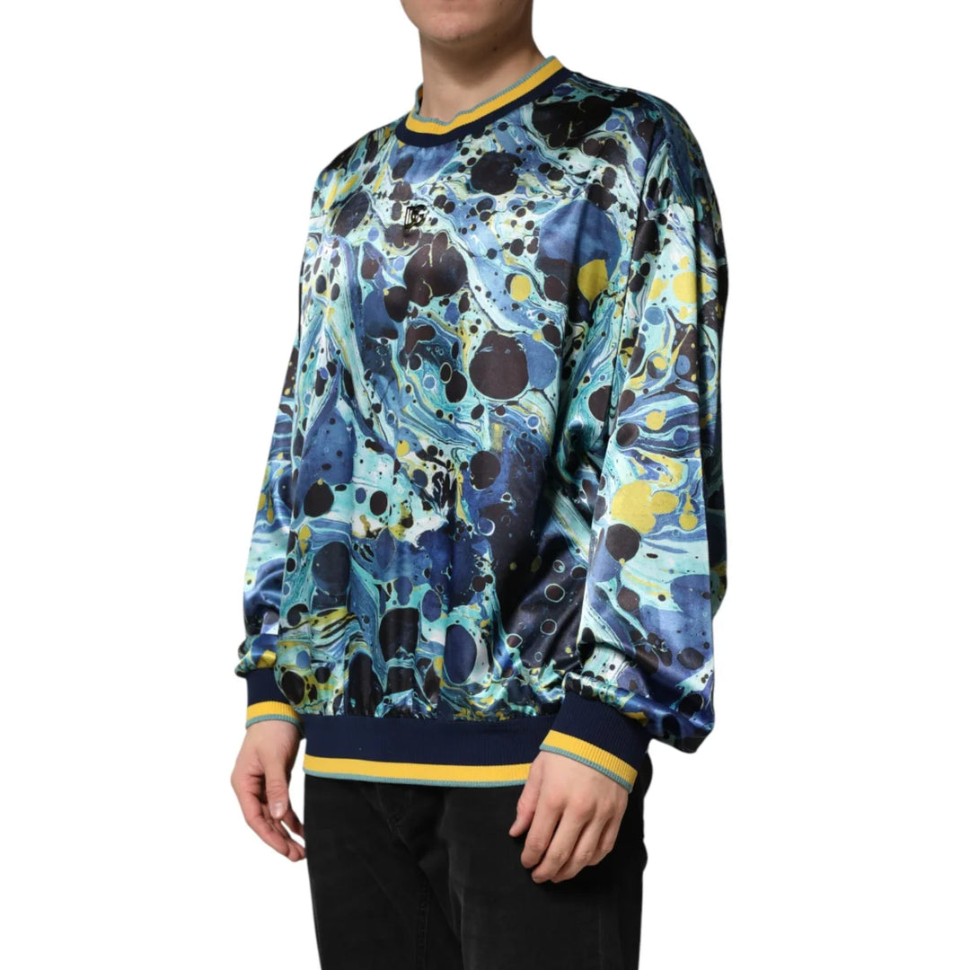 Dolce &amp; Gabbana Multicolor Marble Print Pullover Sweater