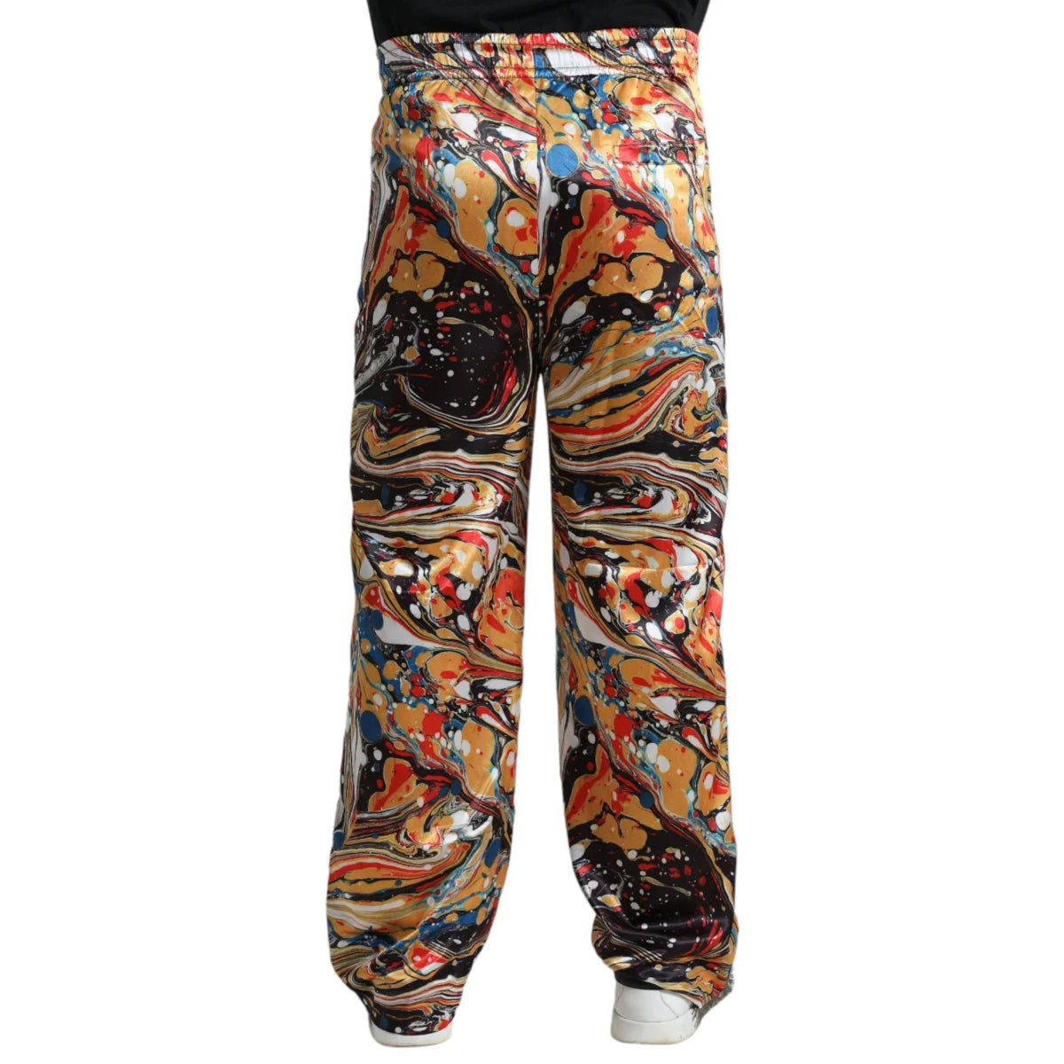 Dolce & Gabbana Multicolor Marble Print Track Pants Drawstring Waistband