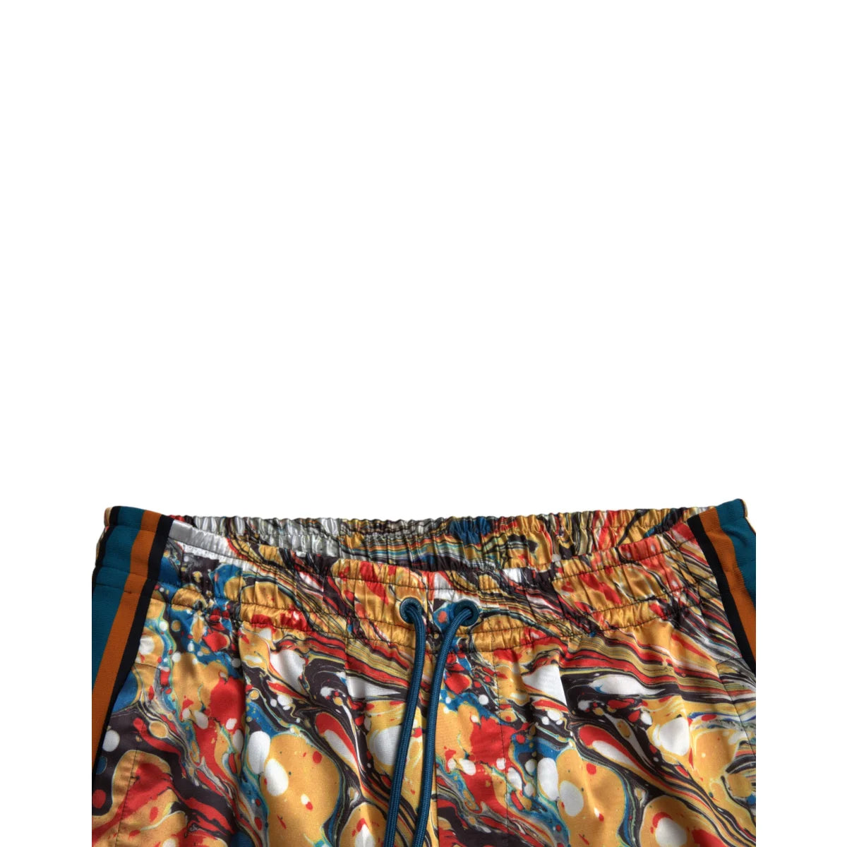 Dolce & Gabbana Multicolor Marble Print Track Pants Drawstring Waistband