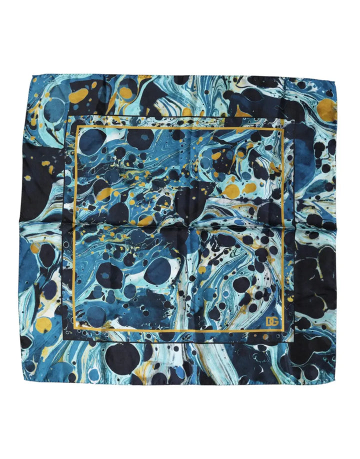 Dolce &amp; Gabbana Multicolor Marble Square Foulard Scarf