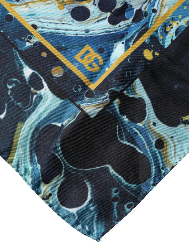 Dolce &amp; Gabbana Multicolor Marble Square Foulard Scarf