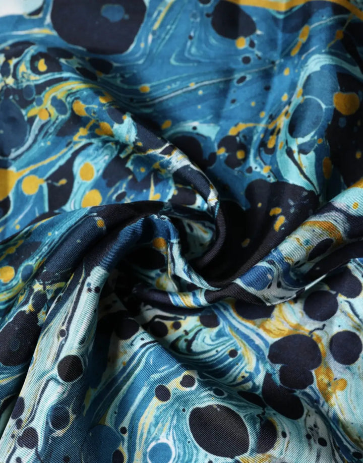 Dolce &amp; Gabbana Multicolor Marble Square Foulard Scarf