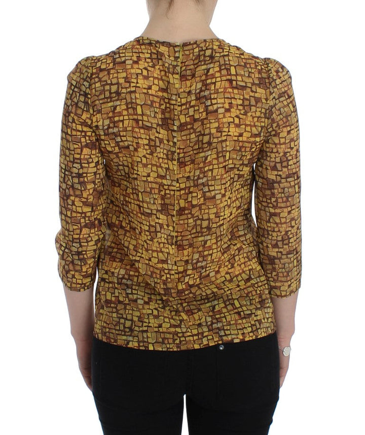 Dolce &amp; Gabbana - Multicolor Mosaic Print Silk Blouse T-shirt