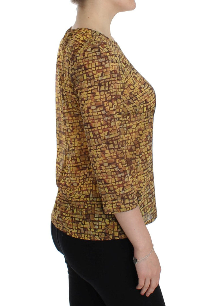 Dolce &amp; Gabbana - Multicolor Mosaic Print Silk Blouse T-shirt