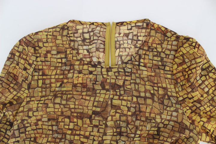 Dolce &amp; Gabbana - Multicolor Mosaic Print Silk Blouse T-shirt