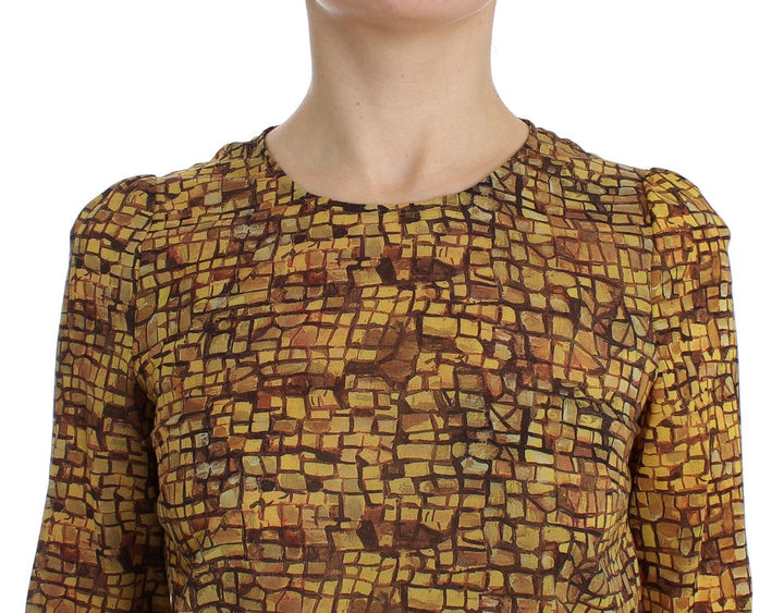 Dolce &amp; Gabbana - Multicolor Mosaic Print Silk Blouse T-shirt