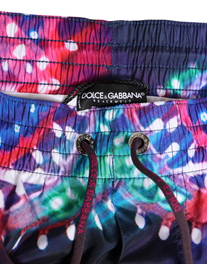 Dolce &amp; Gabbana Multicolor Neon Print Polyester Shorts Swimwear