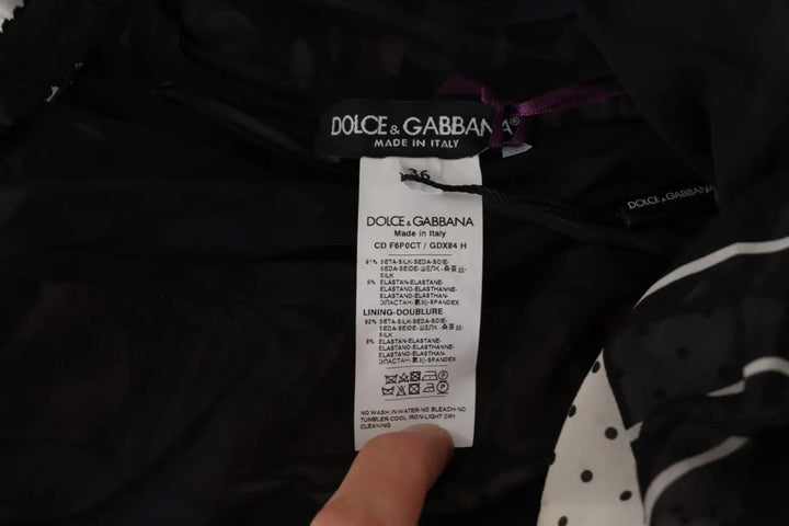 Dolce &amp; Gabbana Multicolor Pachwork Midi Floral Silk Leopard Bodycon Dress