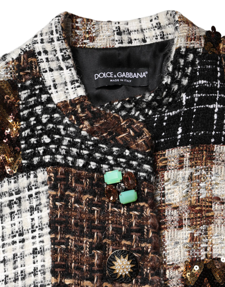 Dolce &amp; Gabbana Coats Jackets - Multicolor Patchwork Button Down Jacket