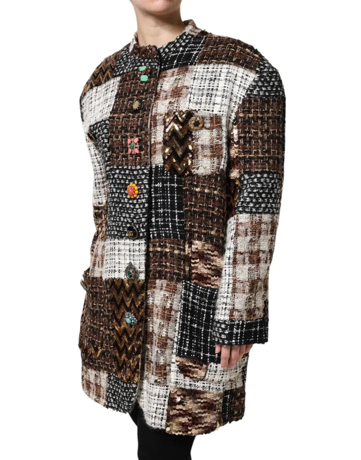 Dolce &amp; Gabbana Multicolor Patchwork Button Down Jacket