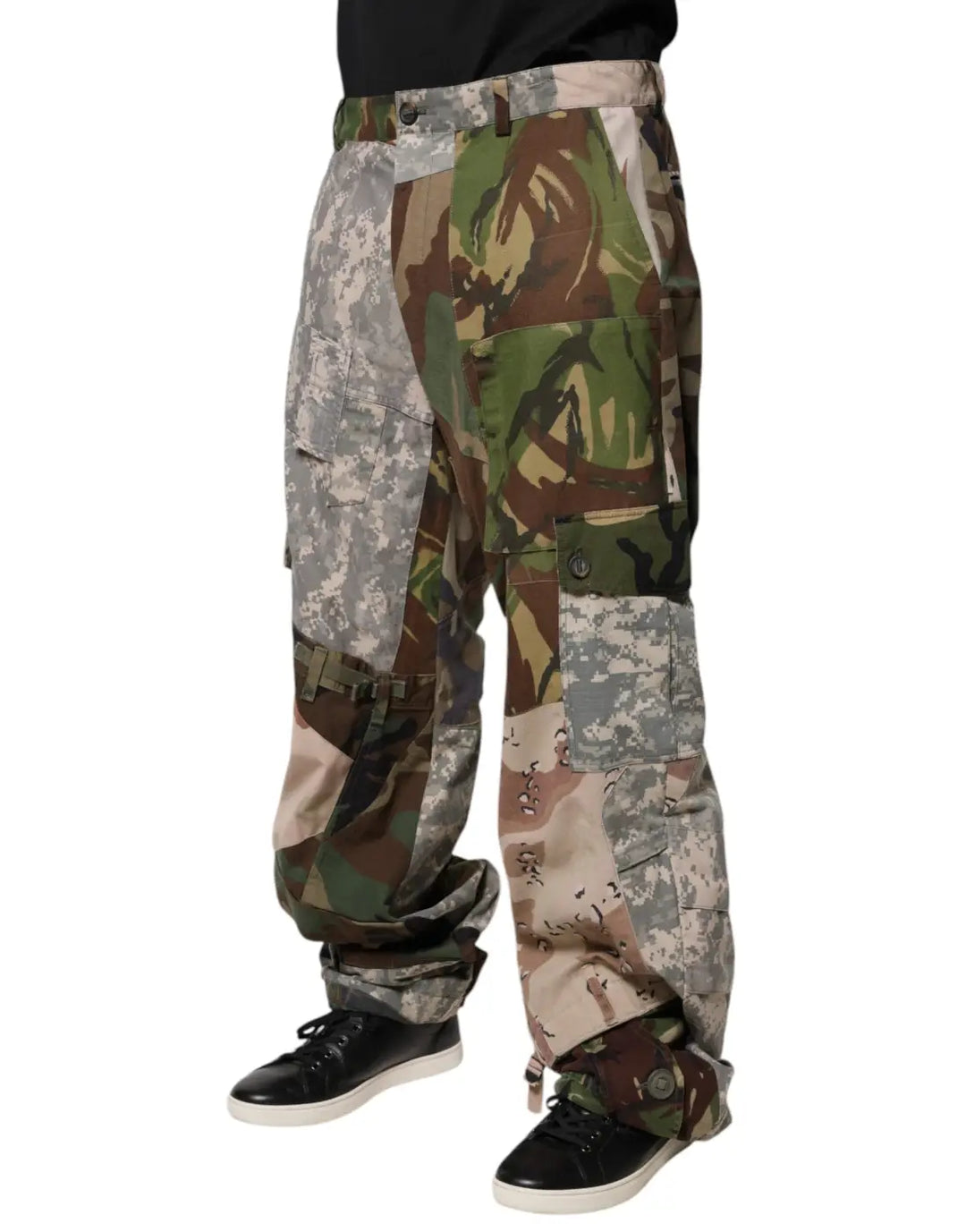 Dolce &amp; Gabbana Multicolor Patchwork Camouflage Cargo Pants