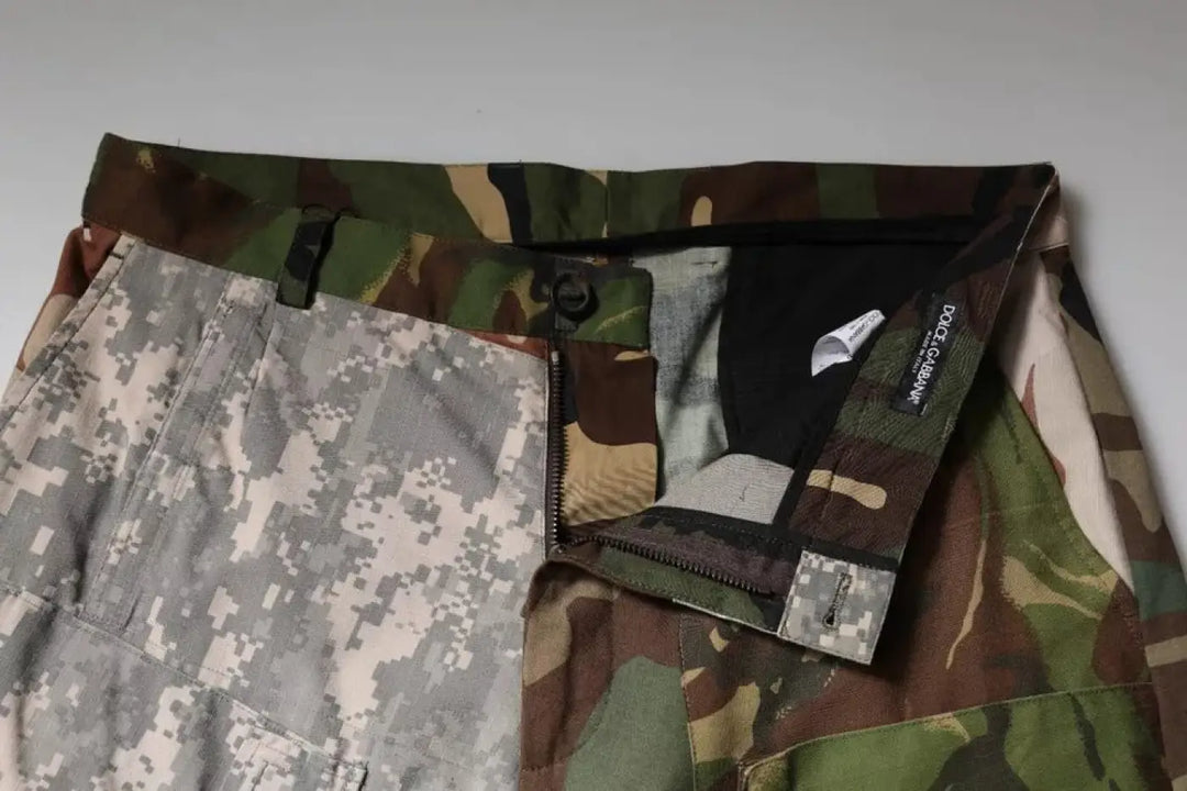 Dolce &amp; Gabbana Multicolor Patchwork Camouflage Cargo Pants
