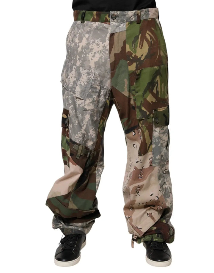 Dolce &amp; Gabbana Multicolor Patchwork Camouflage Cargo Pants
