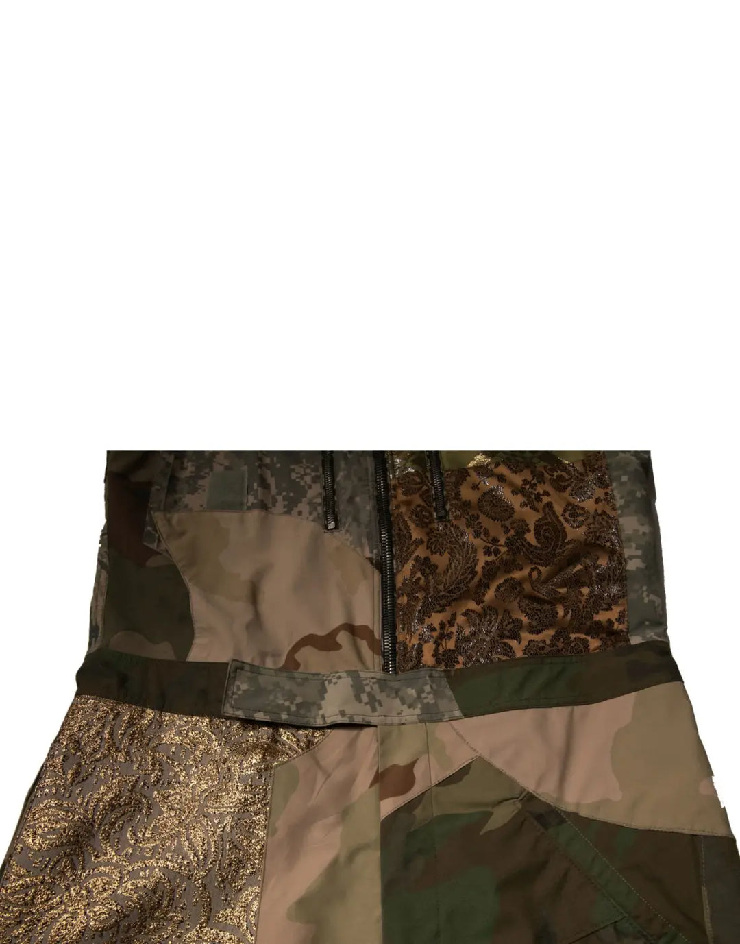 Dolce &amp; Gabbana Multicolor Patchwork Camouflage Overall Pants