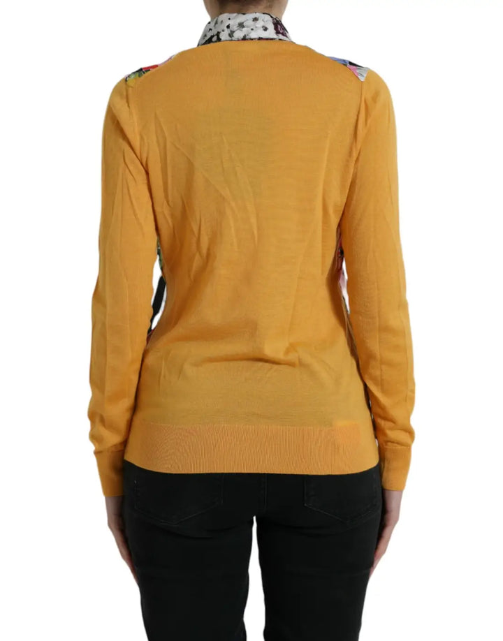 Dolce &amp; Gabbana Multicolor Patchwork Cashmere Henley Sweater