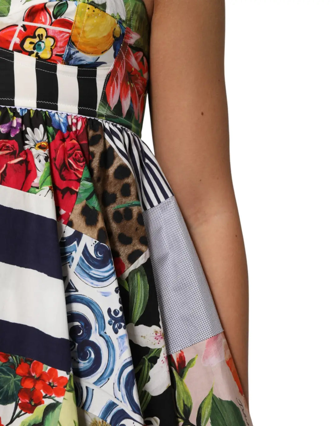 Dolce &amp; Gabbana Multicolor Patchwork Cotton AlineMini Dress
