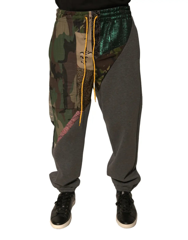 Dolce &amp; Gabbana Multicolor Patchwork Cotton Jogger Sweatpants Pants