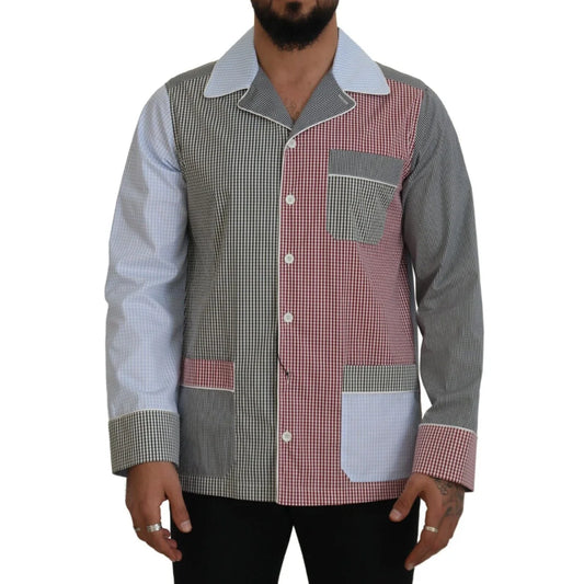 Dolce & Gabbana Multicolor Patchwork Cotton Long Sleeves Shirt