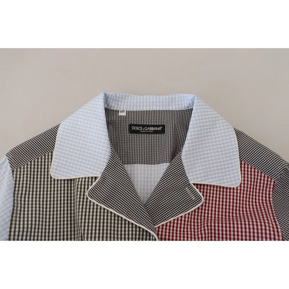 Dolce & Gabbana Multicolor Patchwork Cotton Long Sleeves Shirt