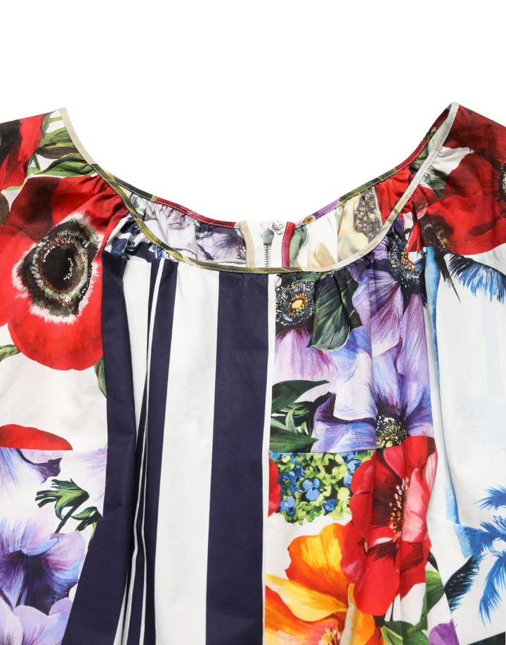 Dolce &amp; Gabbana Multicolor Patchwork Cotton Poplin Mini Dress