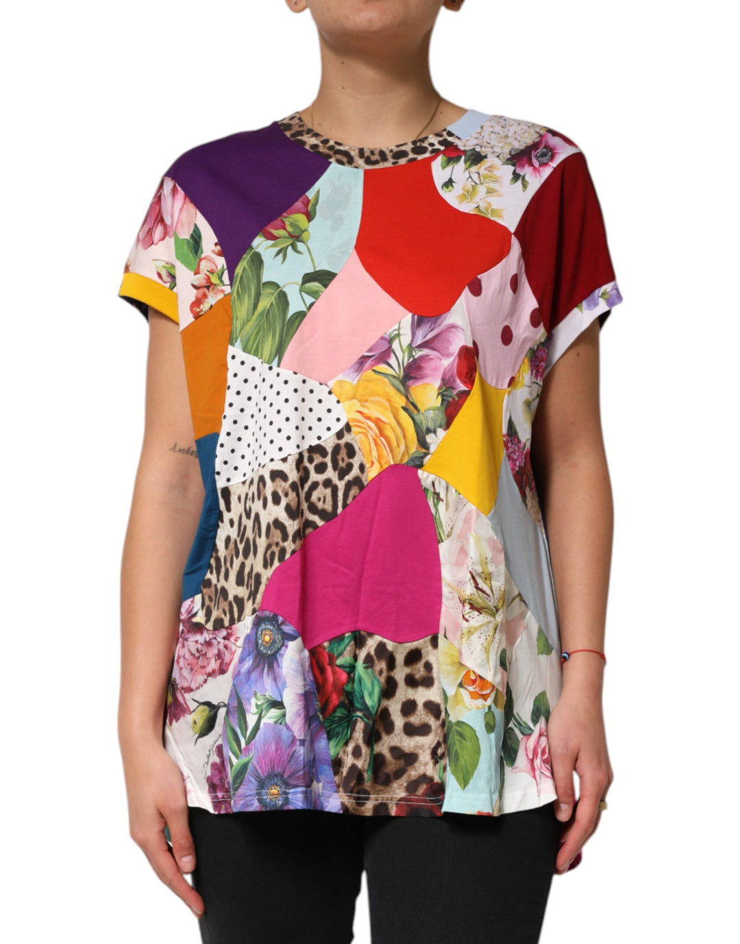 Dolce &amp; Gabbana Blouses - Women’s Multicolor Patchwork Cotton Silk Blouse Top