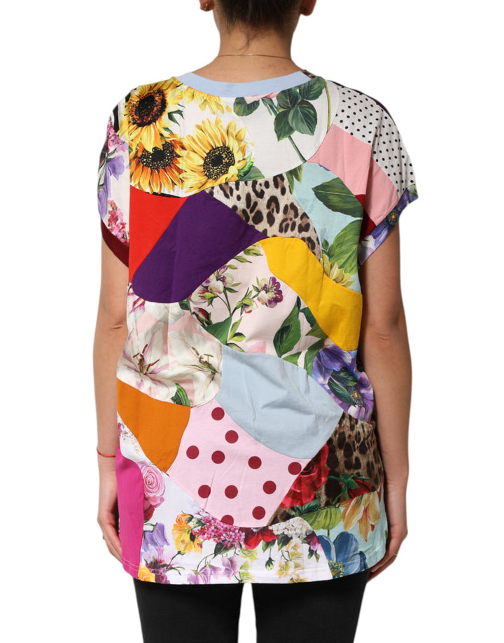 Dolce &amp; Gabbana Blouses - Women’s Multicolor Patchwork Cotton Silk Blouse Top
