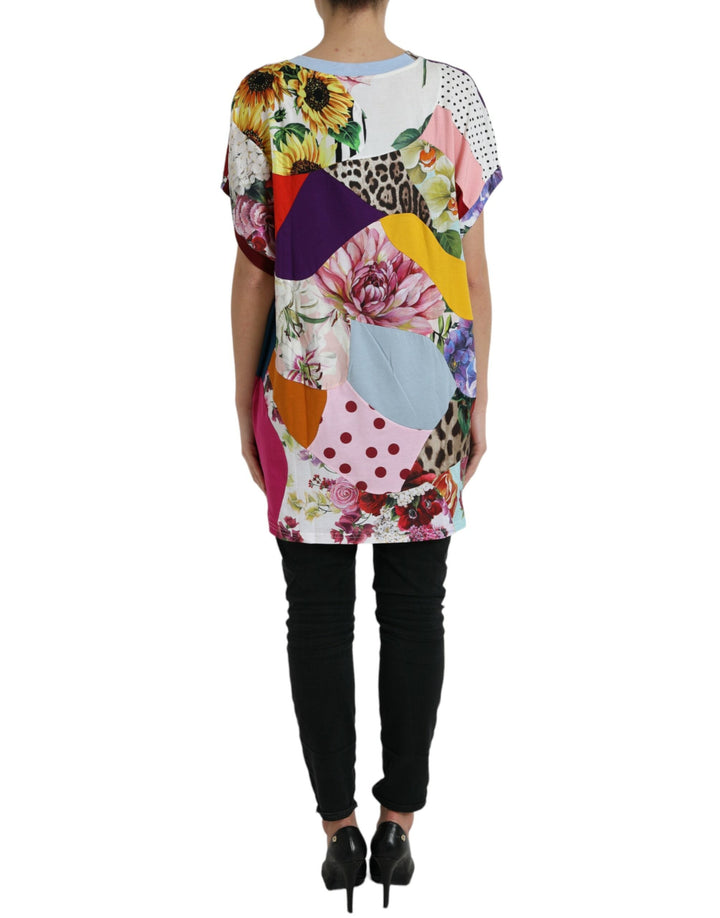 Dolce &amp; Gabbana - Multicolor Patchwork Cotton Silk Blouse Top