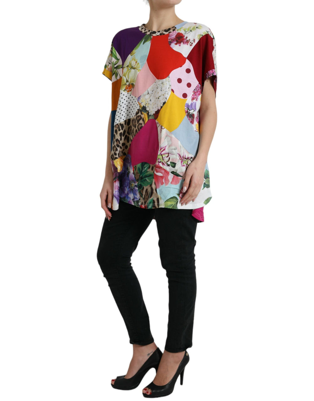 Dolce & Gabbana - Multicolor Patchwork Cotton Silk Blouse Top